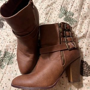 Tan booties